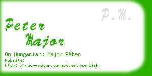 peter major business card